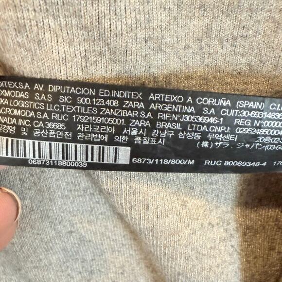 Zara Double Sided Cardi Coat Thick Longline Cardigan Sweater Black M Duster - Picture 7 of 10